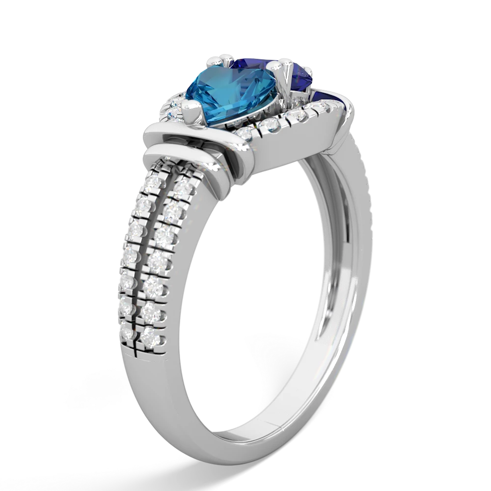 London Topaz Art-Deco Keepsake 14K White Gold ring R5630