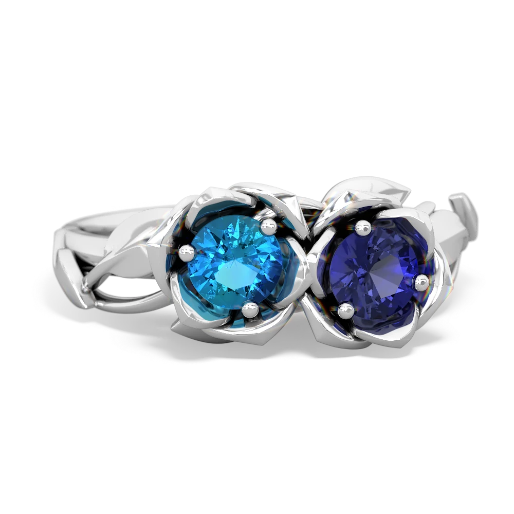 London Topaz Rose Garden 14K White Gold ring R5510