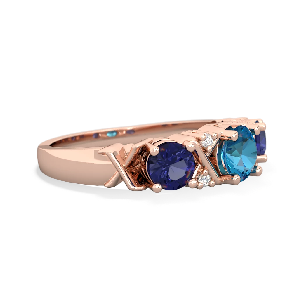 London Topaz Hugs And Kisses 14K Rose Gold ring R5016