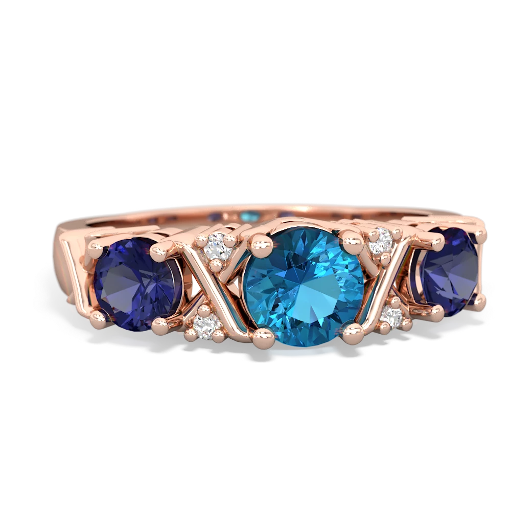 London Topaz Hugs And Kisses 14K Rose Gold ring R5016