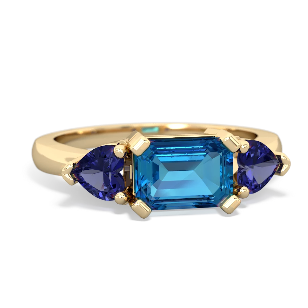 London Topaz Three Stone 14K Yellow Gold ring R5235