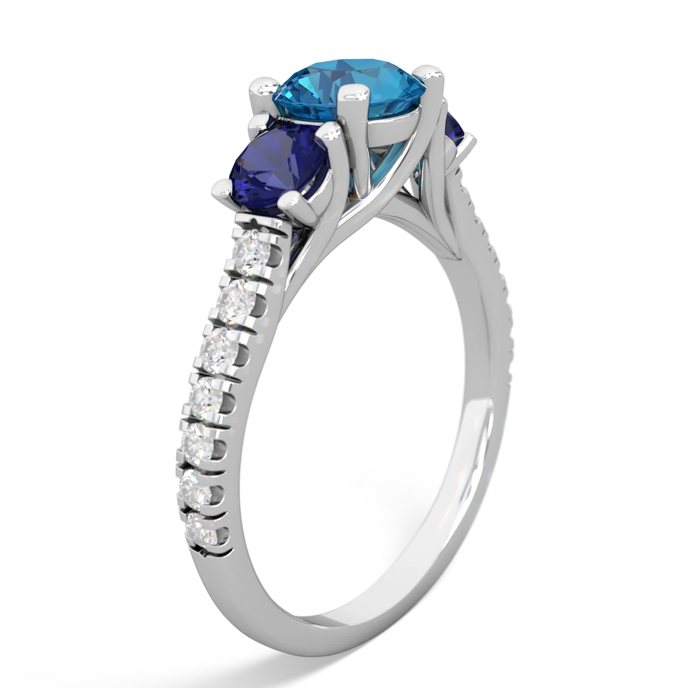 London Topaz Pave Trellis 14K White Gold ring R5500