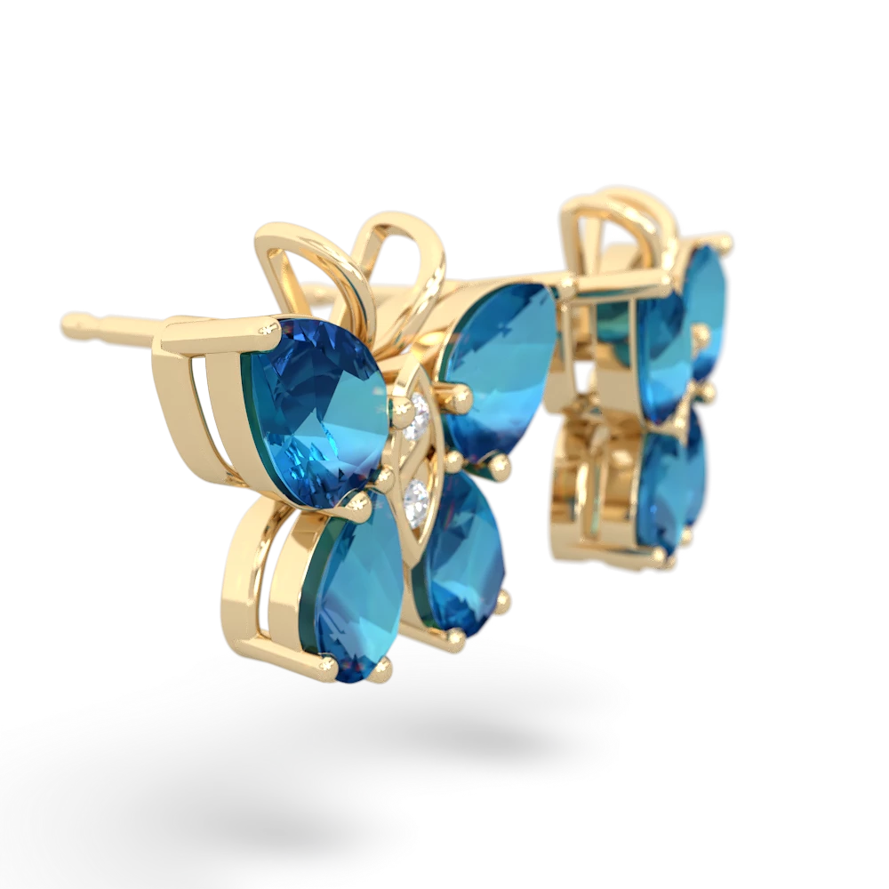 London Topaz Butterfly 14K Yellow Gold earrings E2215