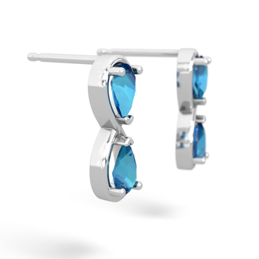 London Topaz Infinity 14K White Gold earrings E5050