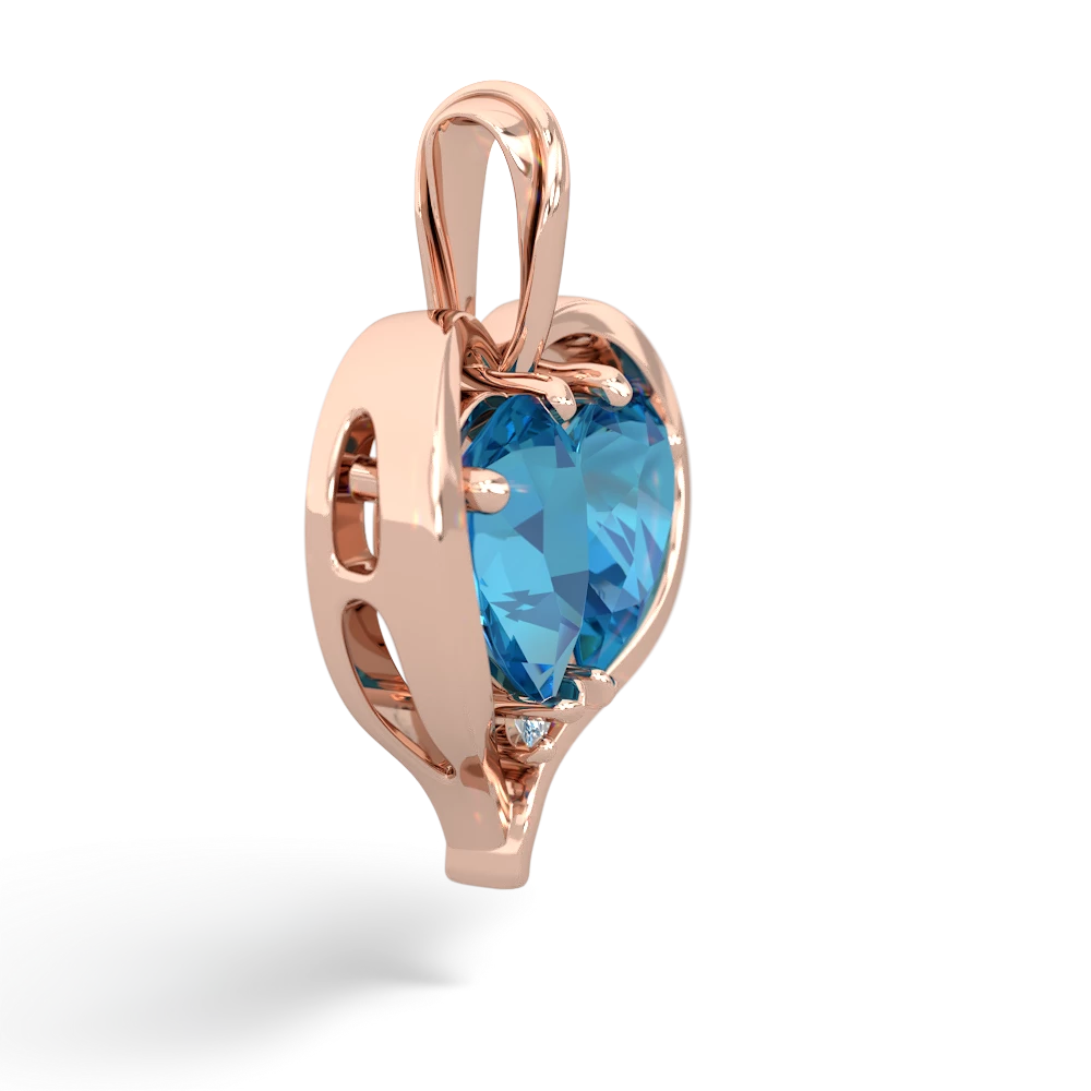 London Topaz Two Become One 14K Rose Gold pendant P5330