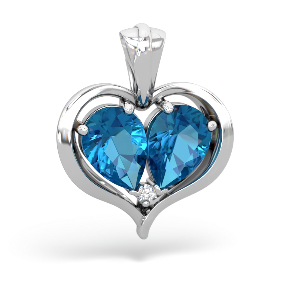 London Topaz Two Become One 14K White Gold pendant P5330