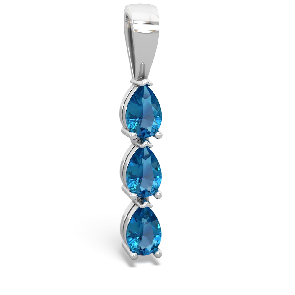 Aquamarine Dew Drops 14K White Gold pendant P2251