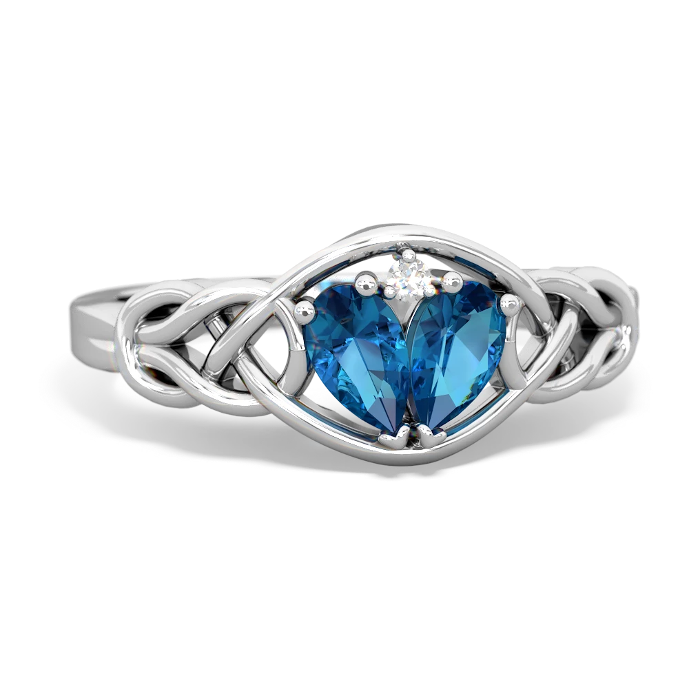 London Topaz Celtic Love Knot 14K White Gold ring R5420