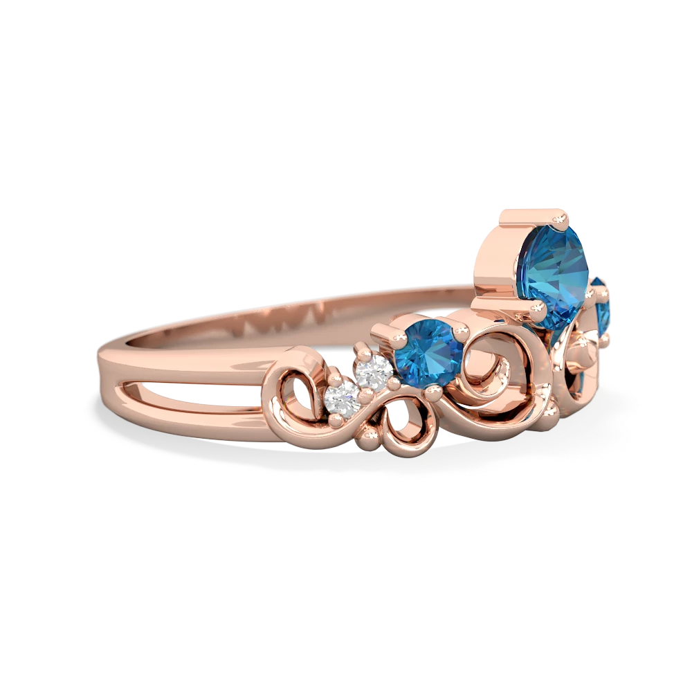 Sapphire Crown Keepsake 14K Rose Gold ring R5740