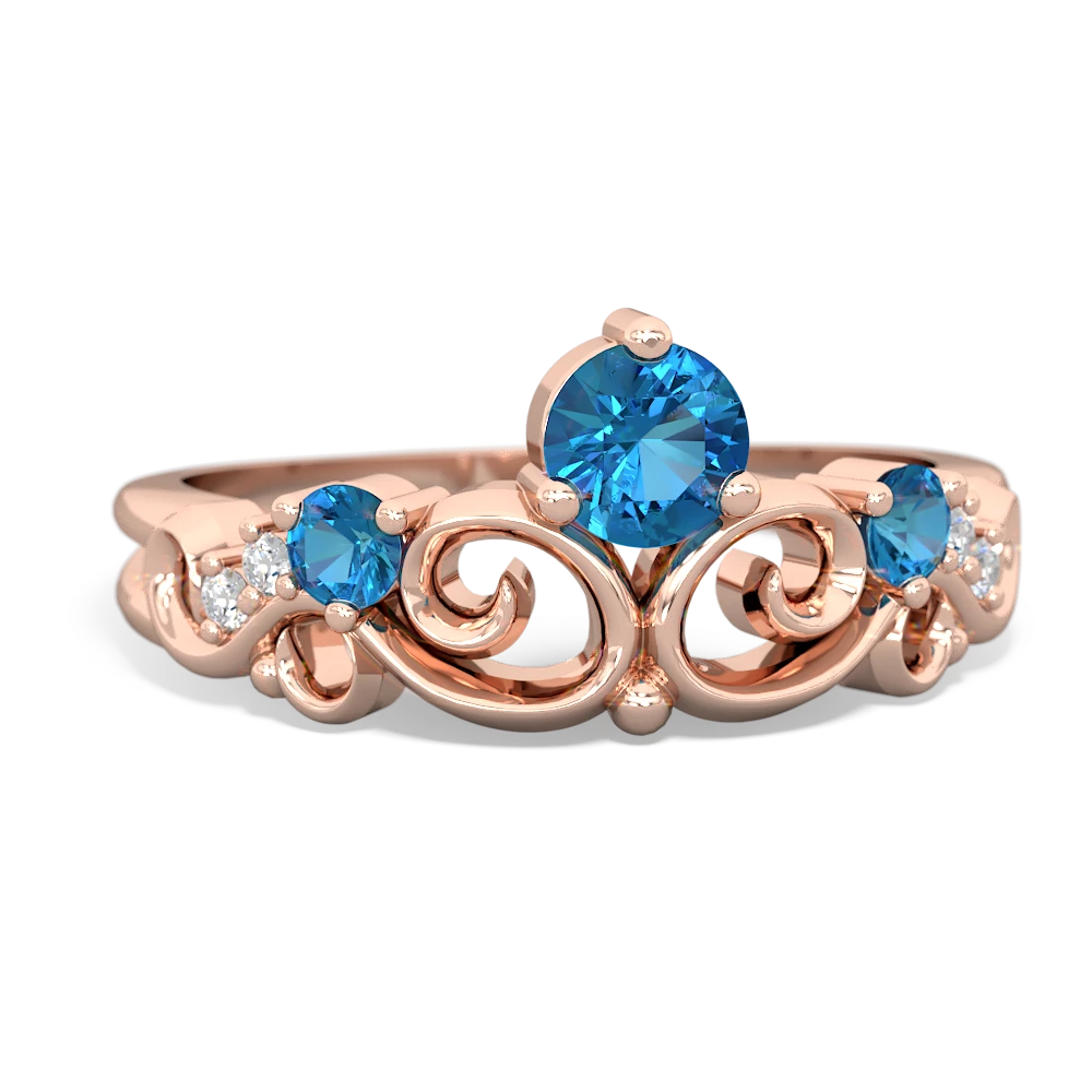 Blue Topaz Crown Keepsake 14K Rose Gold ring R5740