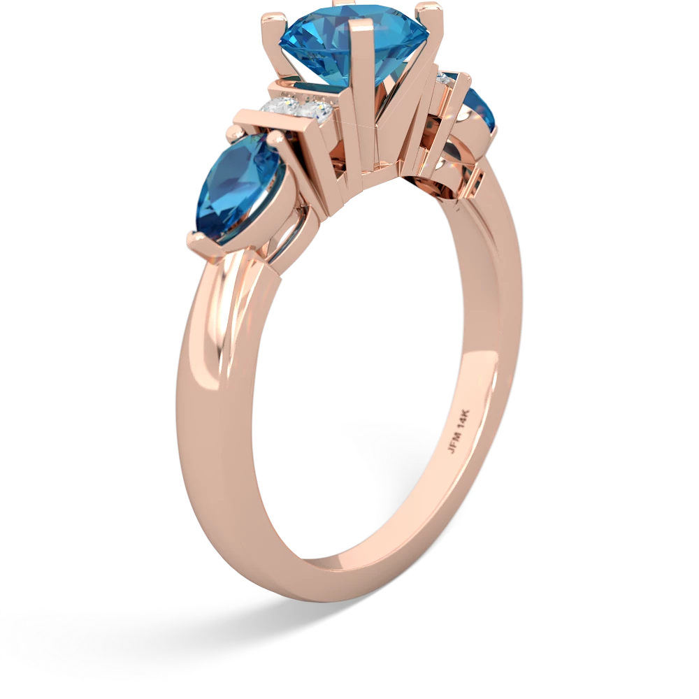 Lab Sapphire 6Mm Round Eternal Embrace Engagement 14K Rose Gold ring R2005