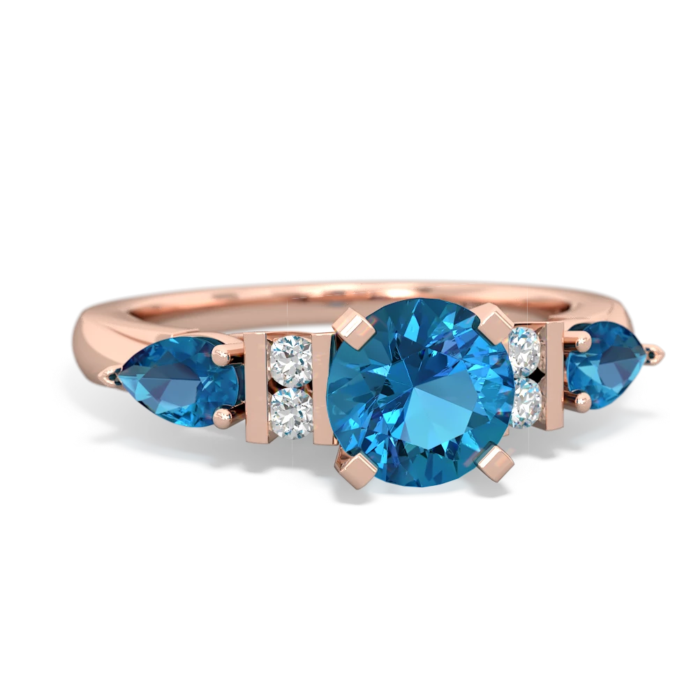 Tanzanite 6Mm Round Eternal Embrace Engagement 14K Rose Gold ring R2005