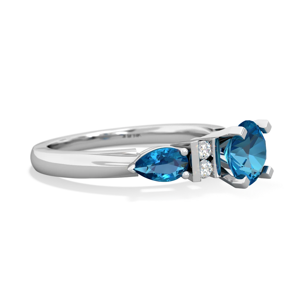 Sapphire 6Mm Round Eternal Embrace Engagement 14K White Gold ring R2005
