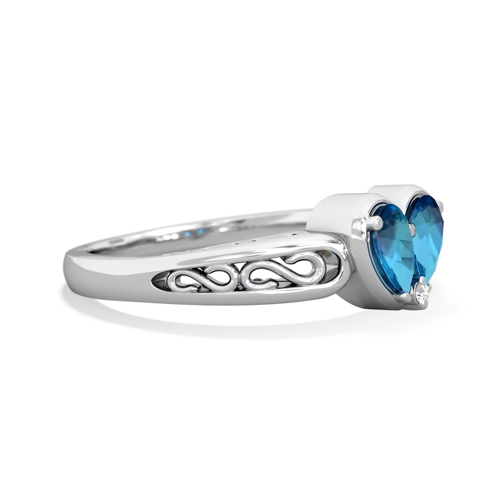 London Topaz Filligree 'One Heart' 14K White Gold ring R5070