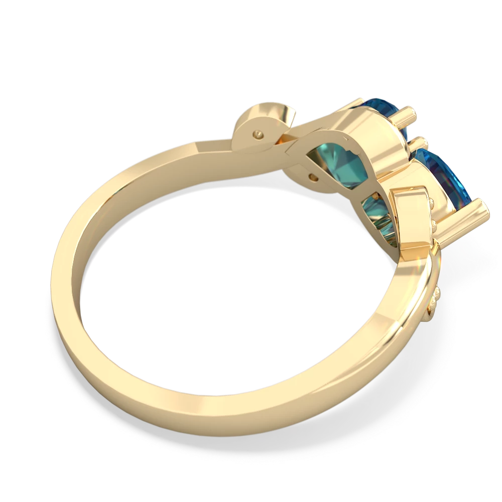 London Topaz Floral Elegance 14K Yellow Gold ring R5790