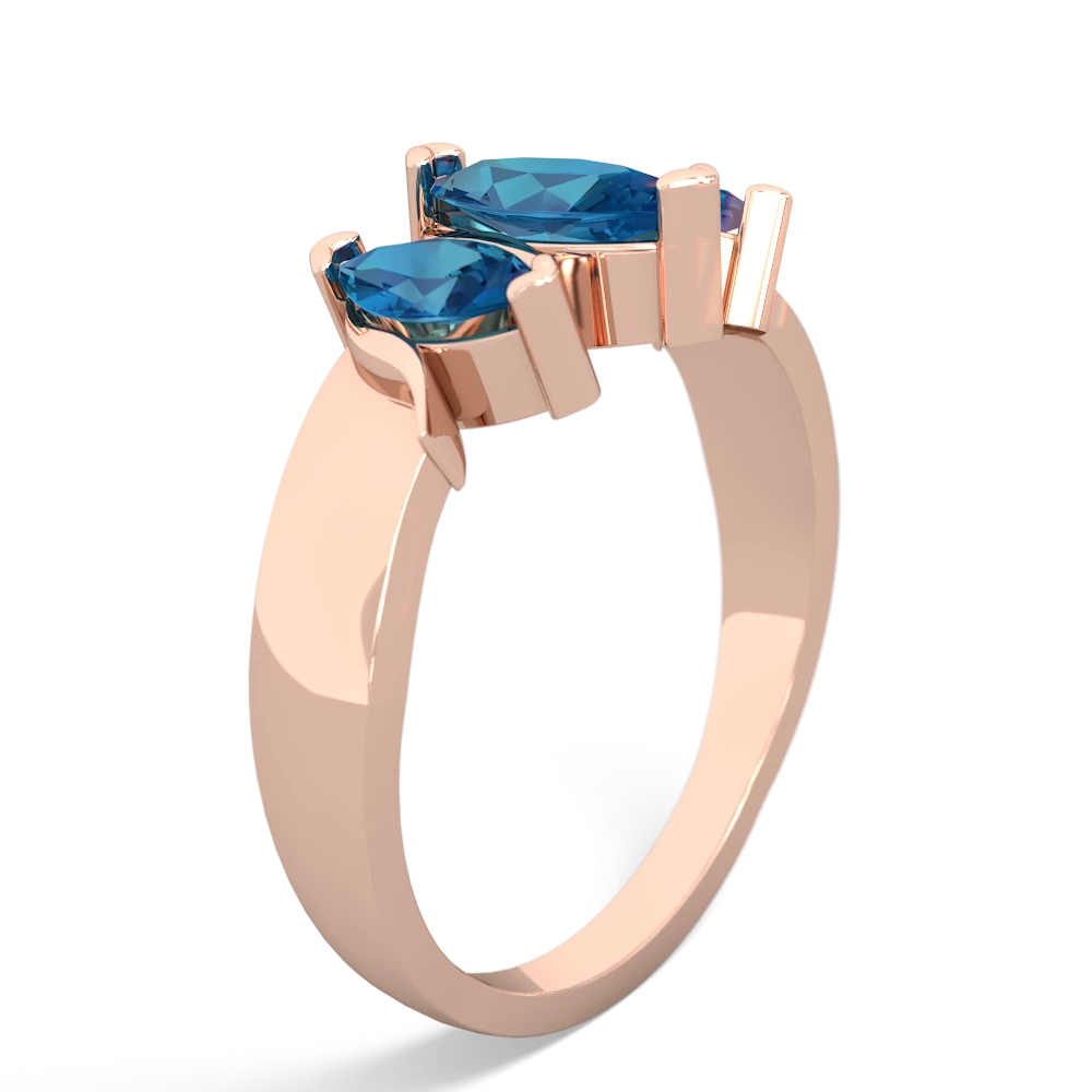 Sapphire Three Peeks 14K Rose Gold ring R2433