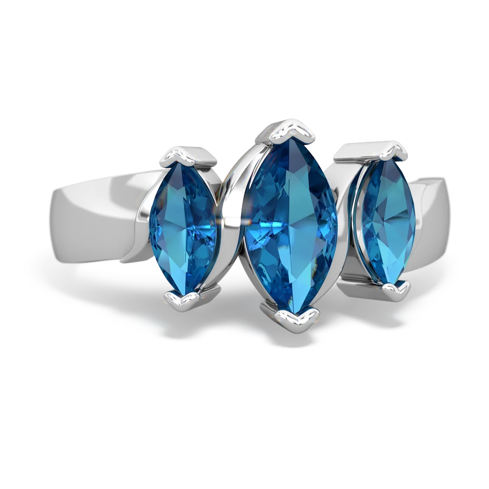 London Topaz Three Peeks 14K White Gold ring R2433