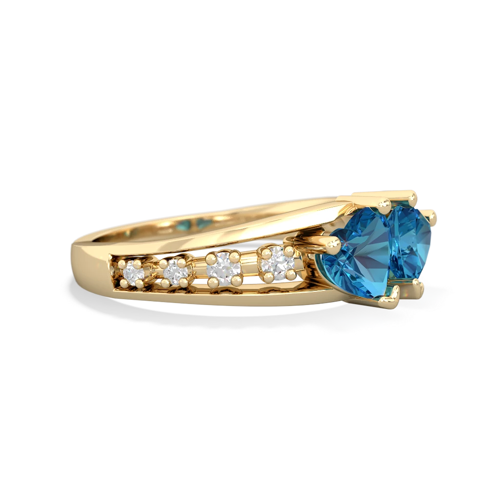 London Topaz Heart To Heart 14K Yellow Gold ring R3342