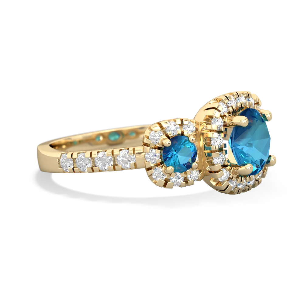 London Topaz Regal Halo 14K Yellow Gold ring R5350