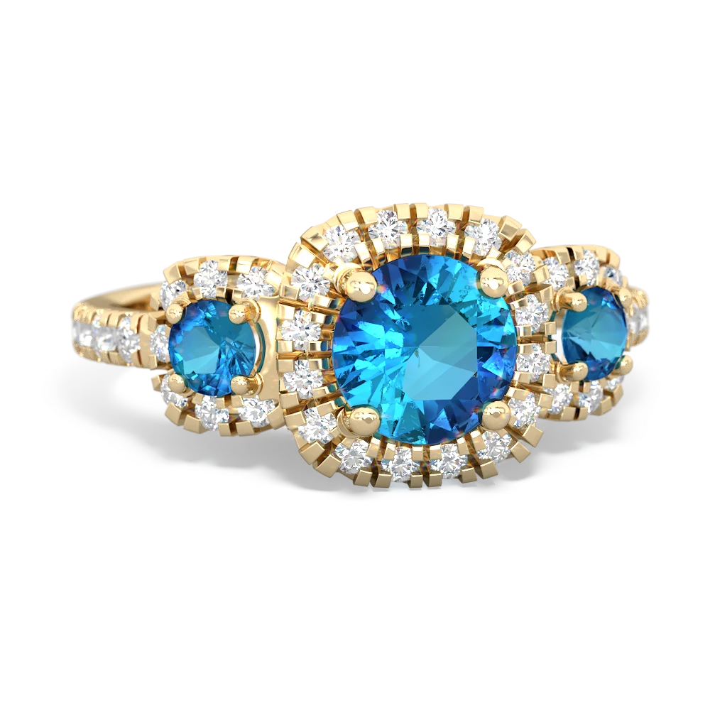 Sapphire Regal Halo 14K Yellow Gold ring R5350