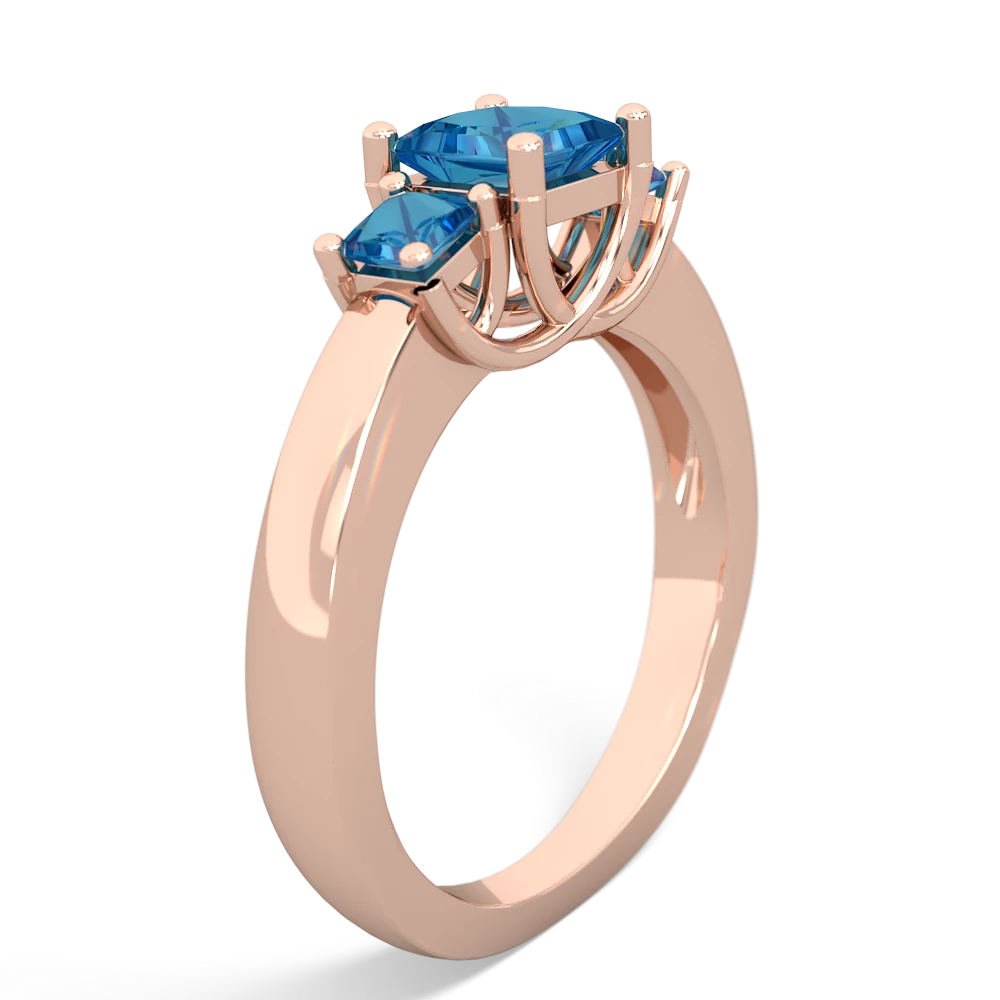 Sapphire Three Stone Trellis 14K Rose Gold ring R4015