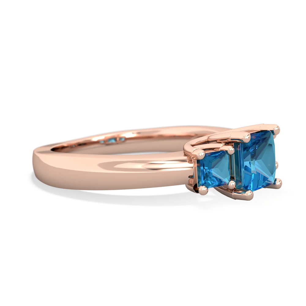 Blue Topaz Three Stone Trellis 14K Rose Gold ring R4015