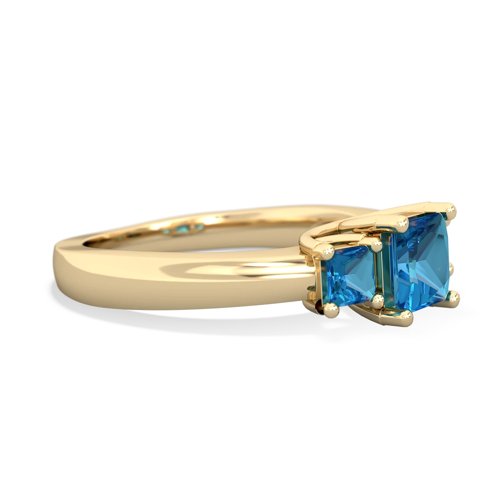 Aquamarine Three Stone Trellis 14K Yellow Gold ring R4015