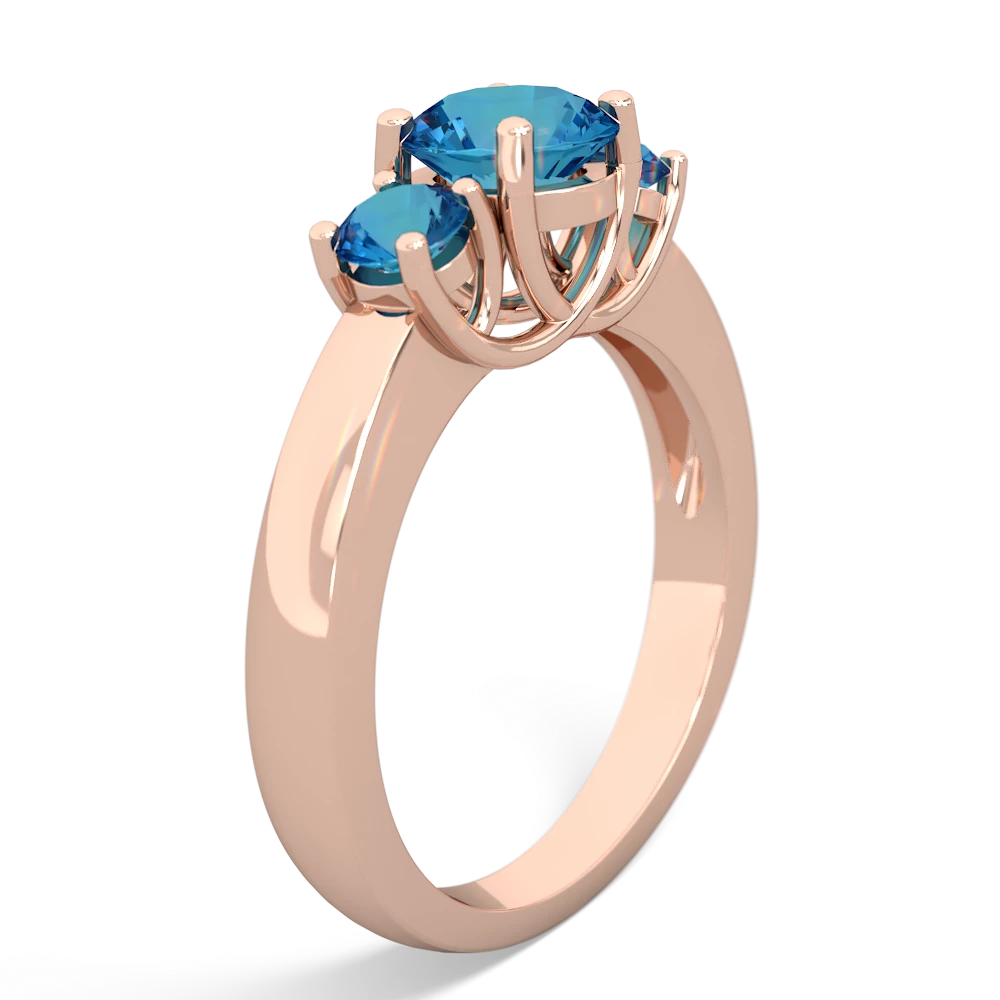 Opal Three Stone Round Trellis 14K Rose Gold ring R4018