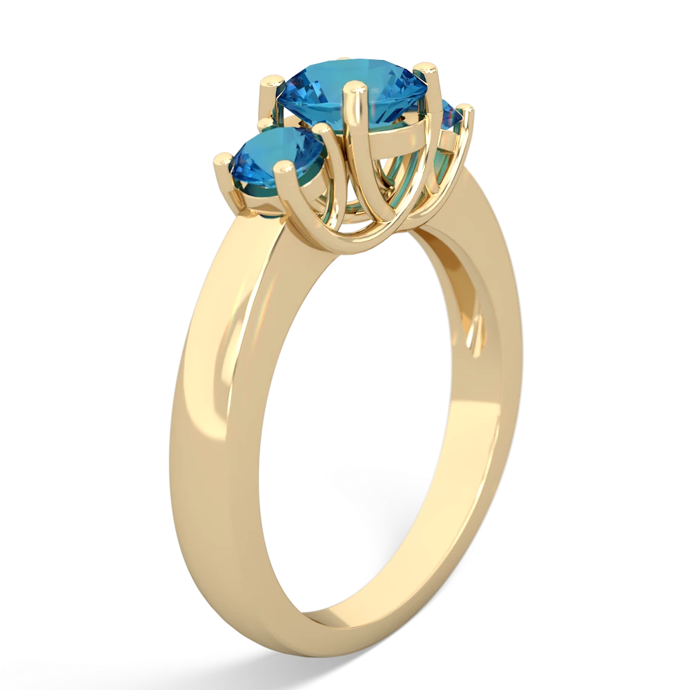 Opal Three Stone Round Trellis 14K Yellow Gold ring R4018