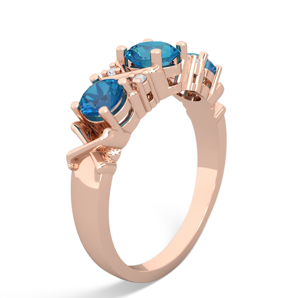 Aquamarine Hugs And Kisses 14K Rose Gold ring R5016