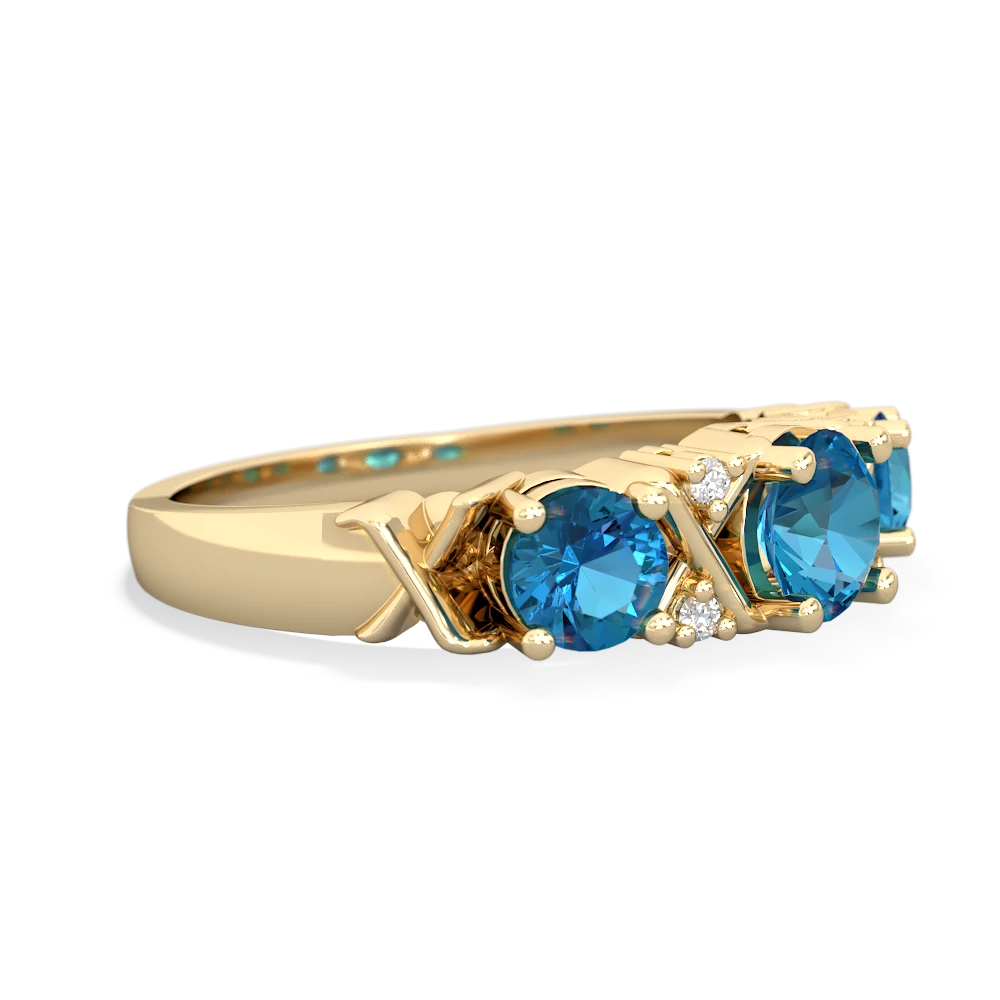 Sapphire Hugs And Kisses 14K Yellow Gold ring R5016