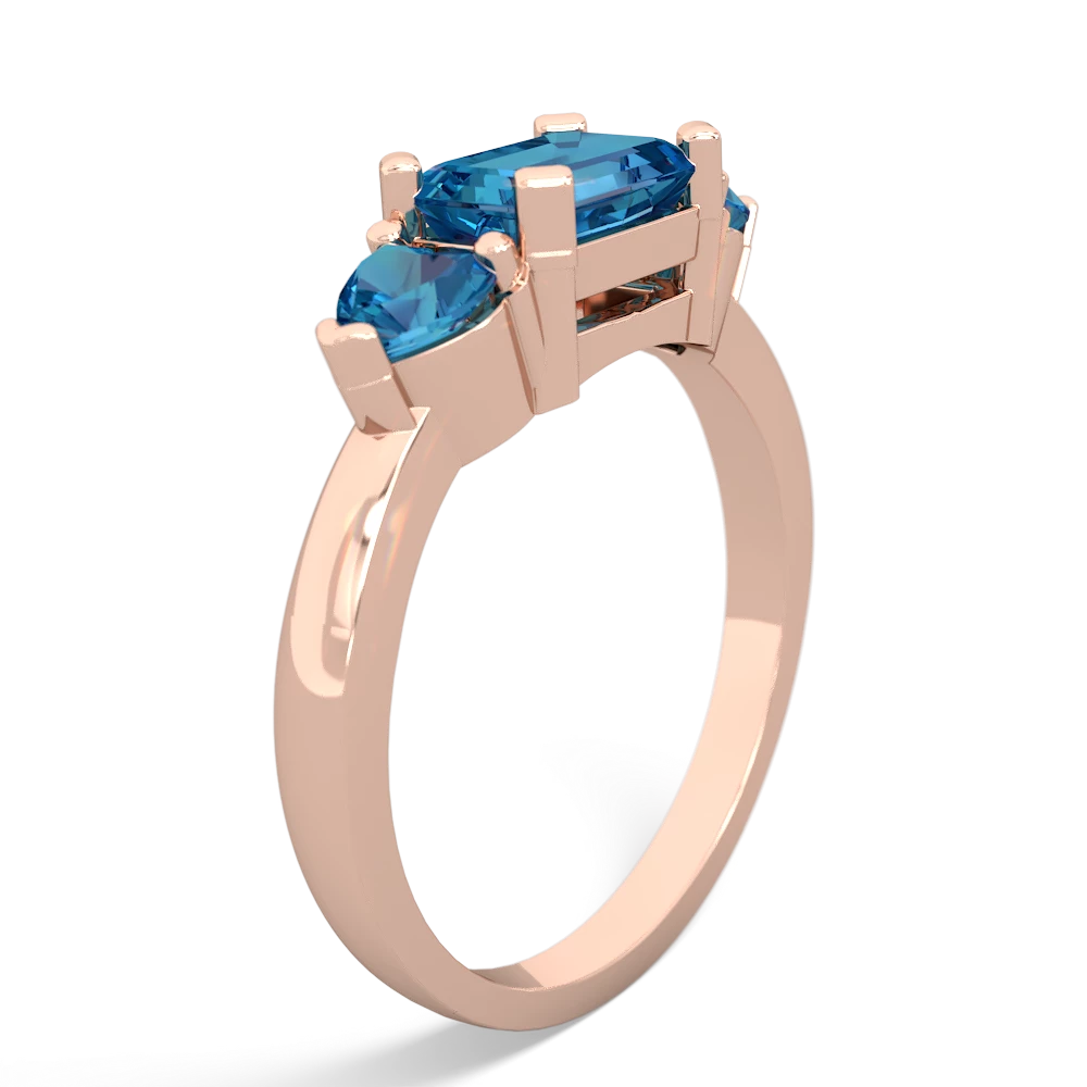 Aquamarine Three Stone 14K Rose Gold ring R5235