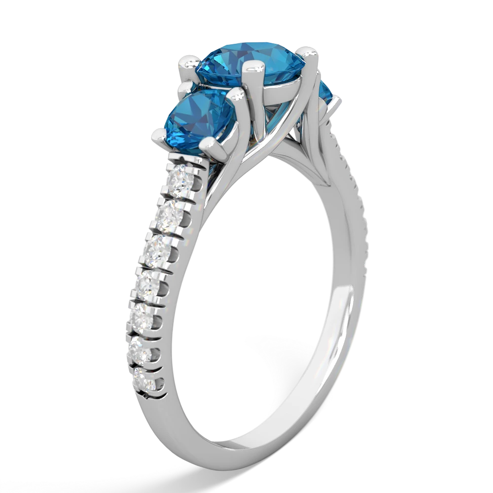 Sapphire Pave Trellis 14K White Gold ring R5500