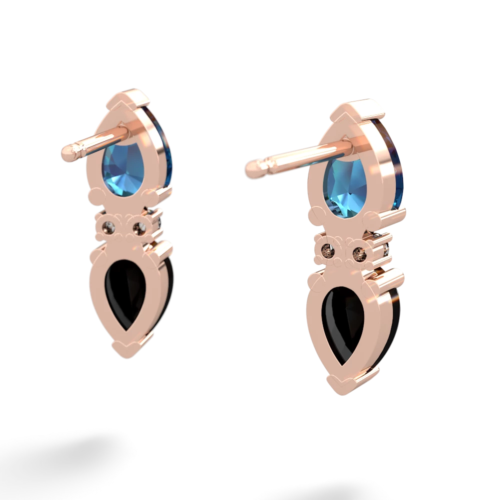London Topaz Bowtie Drop 14K Rose Gold earrings E0865