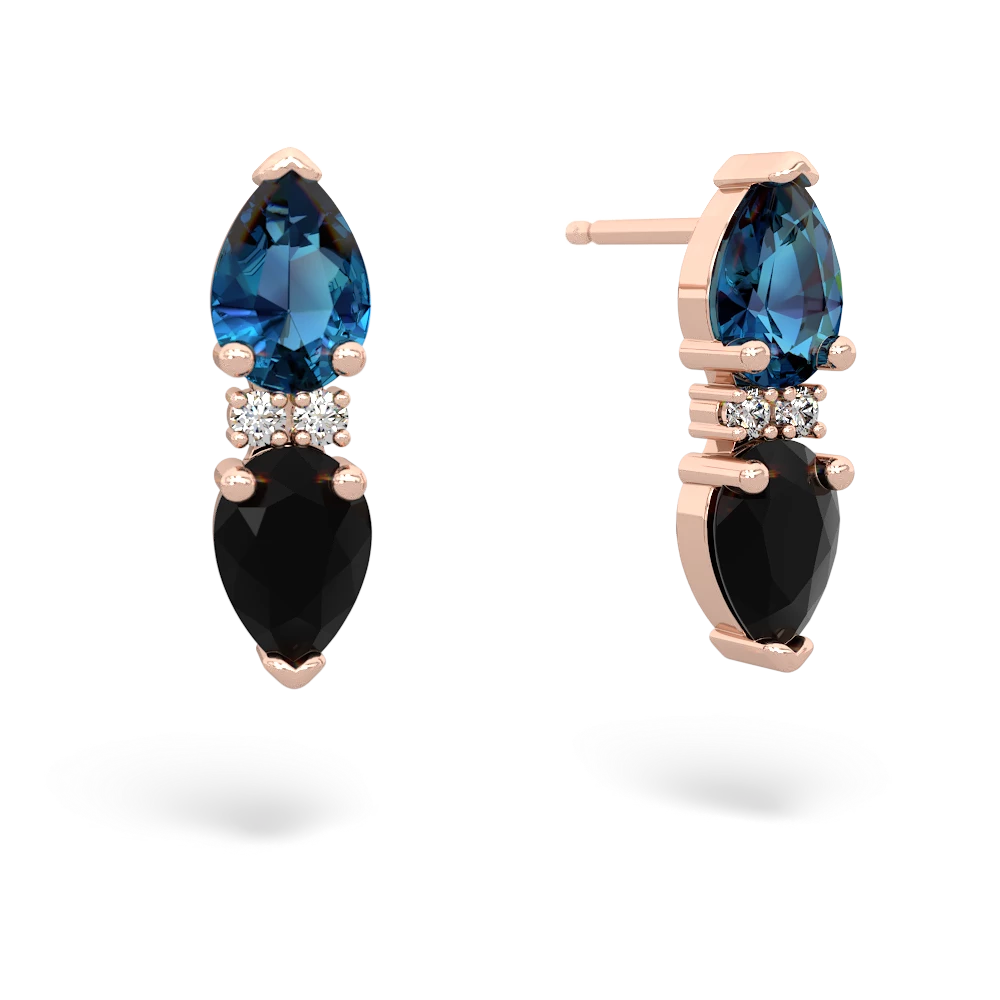 London Topaz Bowtie Drop 14K Rose Gold earrings E0865