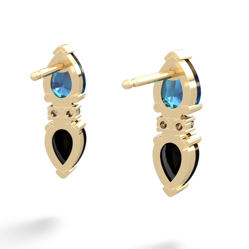 London Topaz Bowtie Drop 14K Yellow Gold earrings E0865