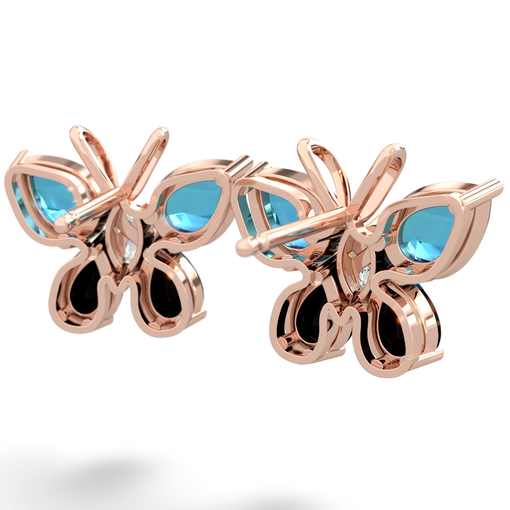 London Topaz Butterfly 14K Rose Gold earrings E2215