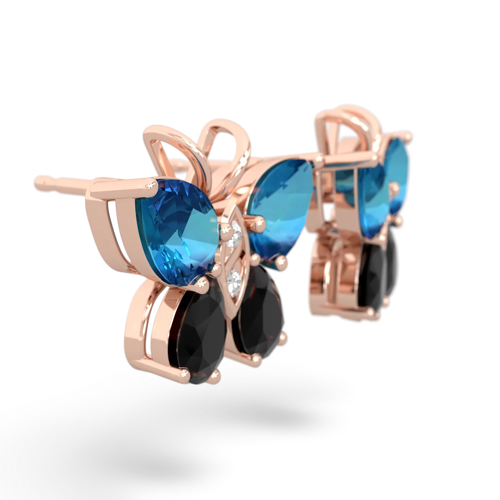 London Topaz Butterfly 14K Rose Gold earrings E2215