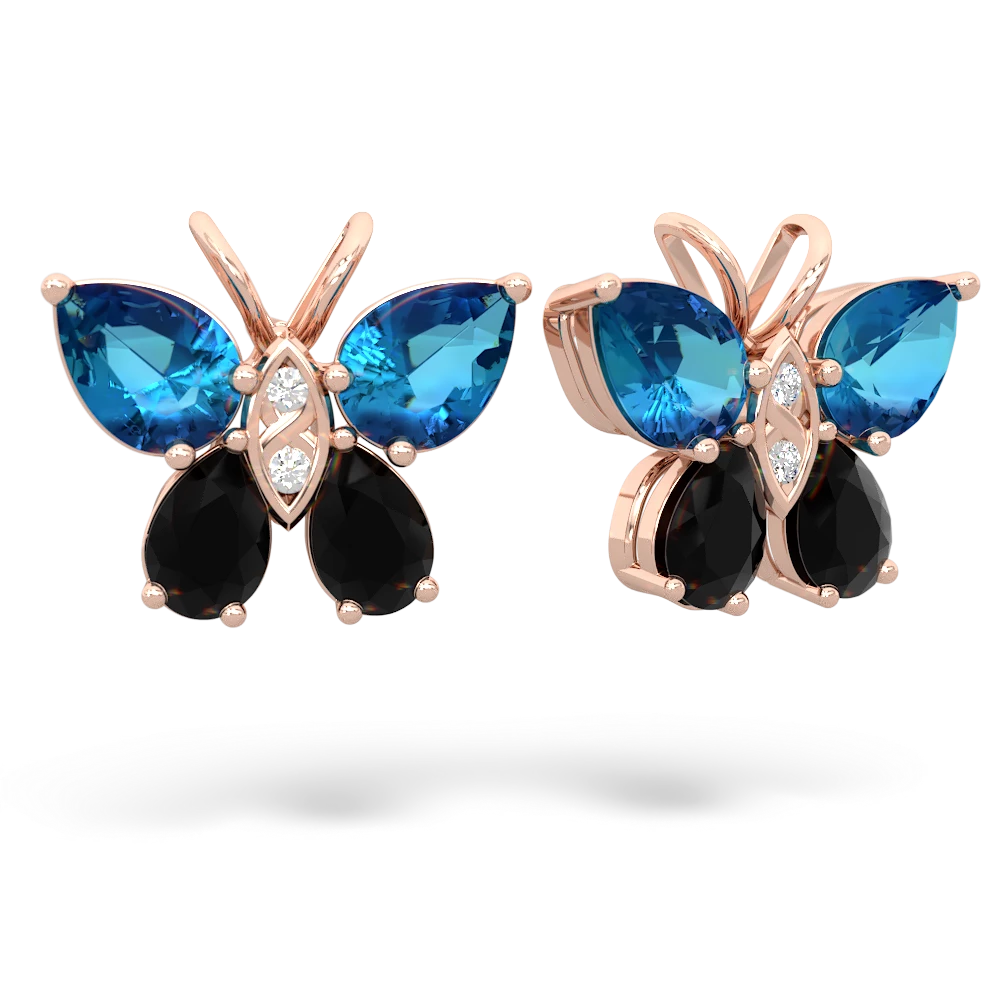 London Topaz Butterfly 14K Rose Gold earrings E2215