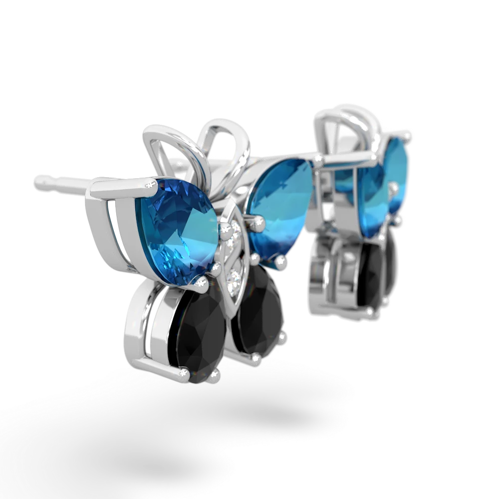 London Topaz Butterfly 14K White Gold earrings E2215