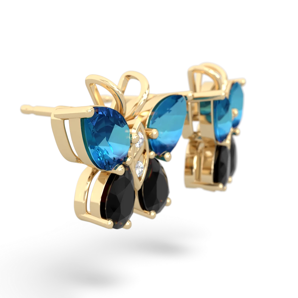 London Topaz Butterfly 14K Yellow Gold earrings E2215