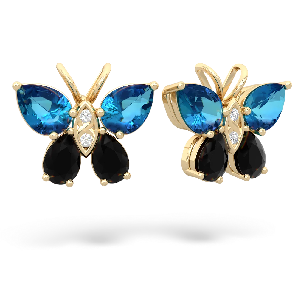 London Topaz Butterfly 14K Yellow Gold earrings E2215