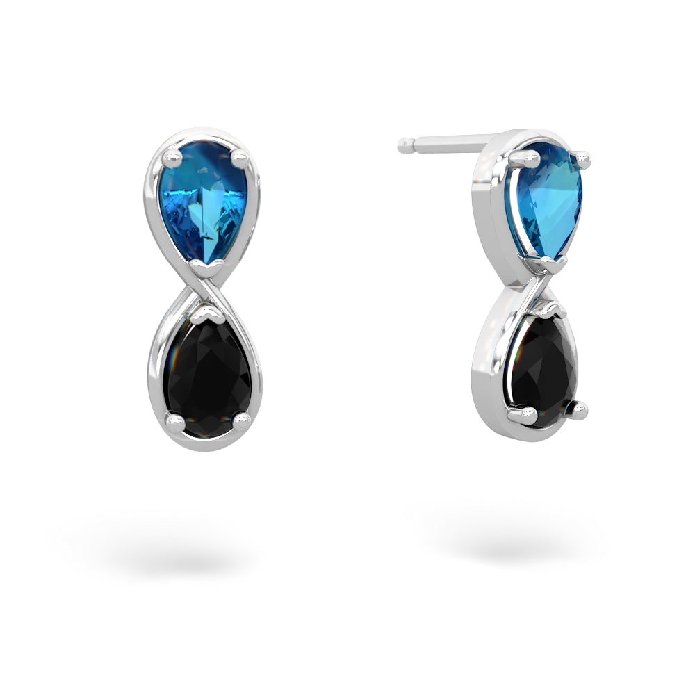 London Topaz Infinity 14K White Gold earrings E5050