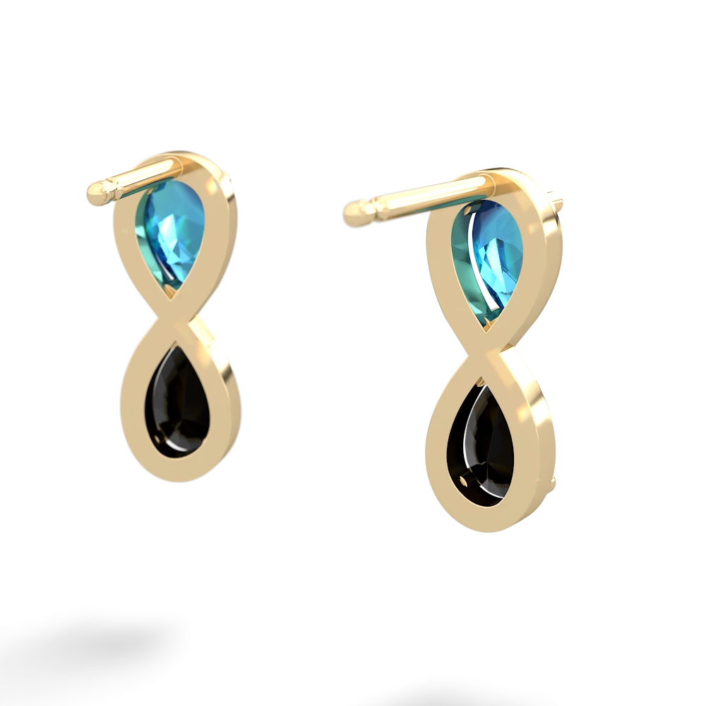 London Topaz Infinity 14K Yellow Gold earrings E5050