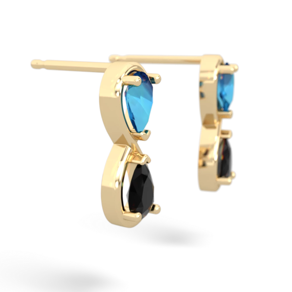 London Topaz Infinity 14K Yellow Gold earrings E5050