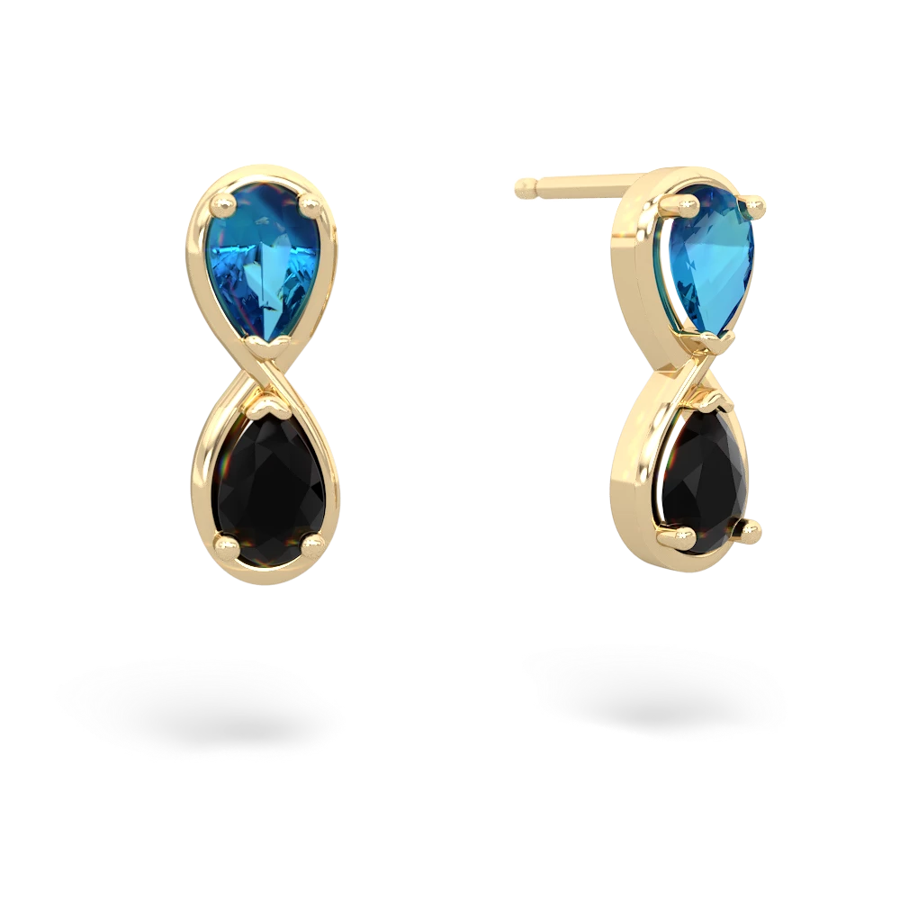 London Topaz Infinity 14K Yellow Gold earrings E5050