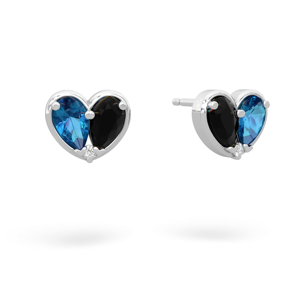 London Topaz 'Our Heart' 14K White Gold earrings E5072