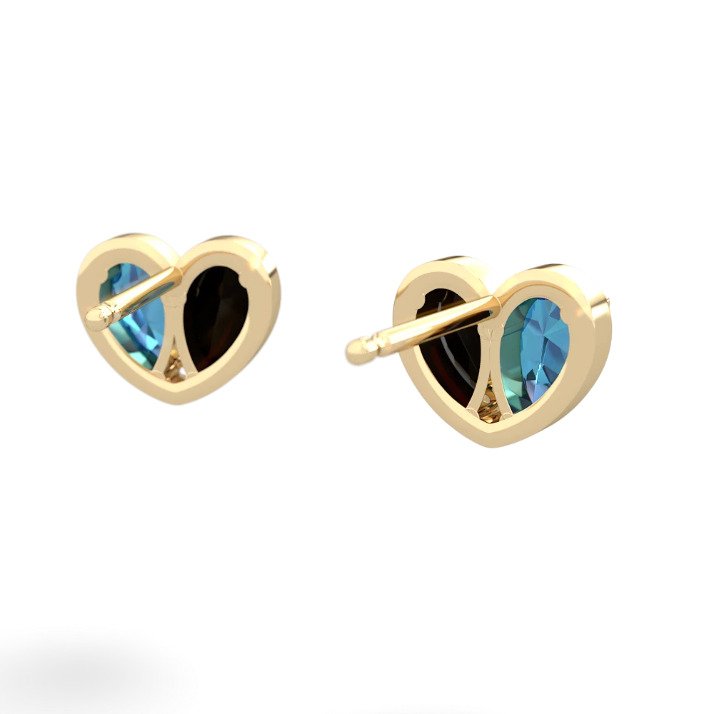 London Topaz 'Our Heart' 14K Yellow Gold earrings E5072