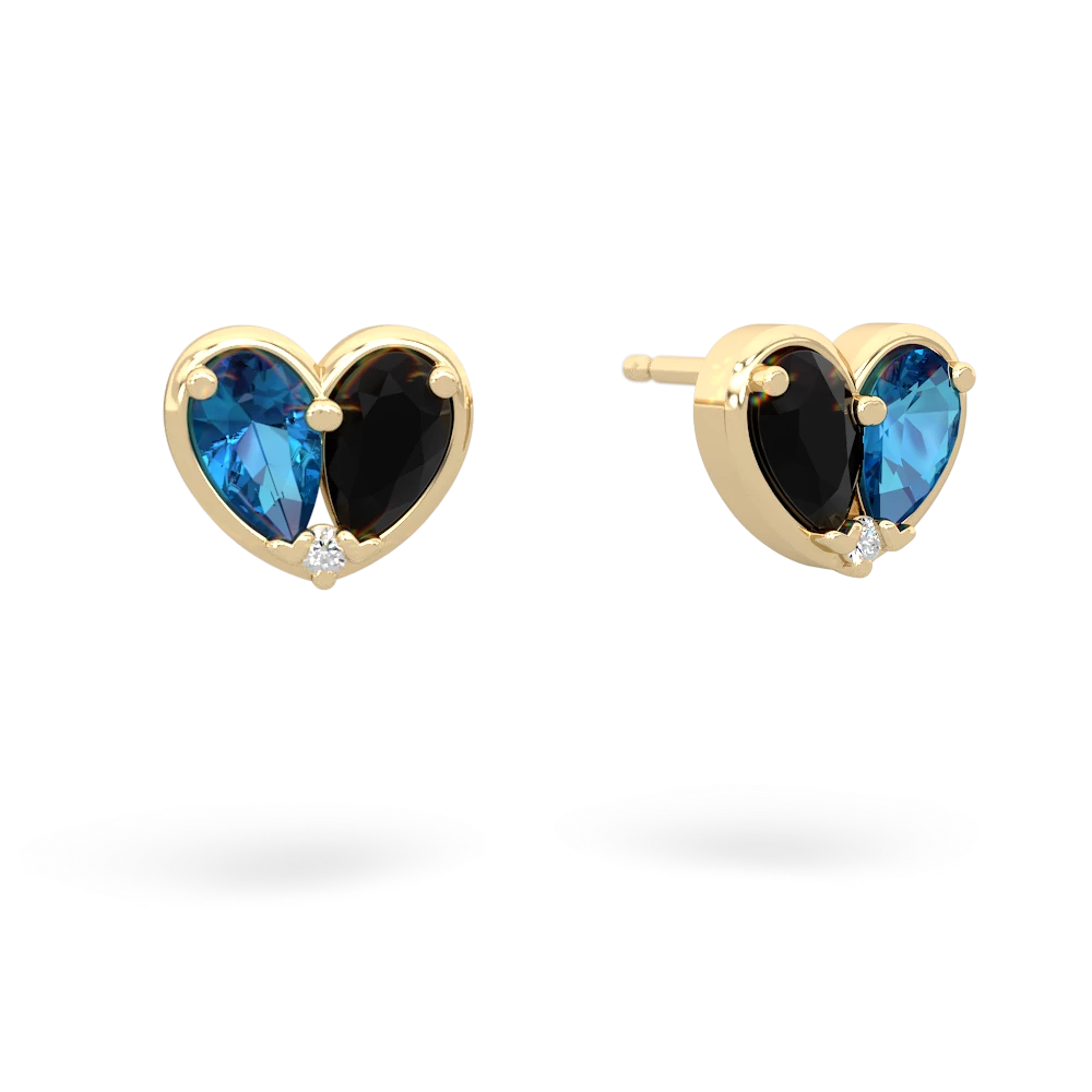 London Topaz 'Our Heart' 14K Yellow Gold earrings E5072