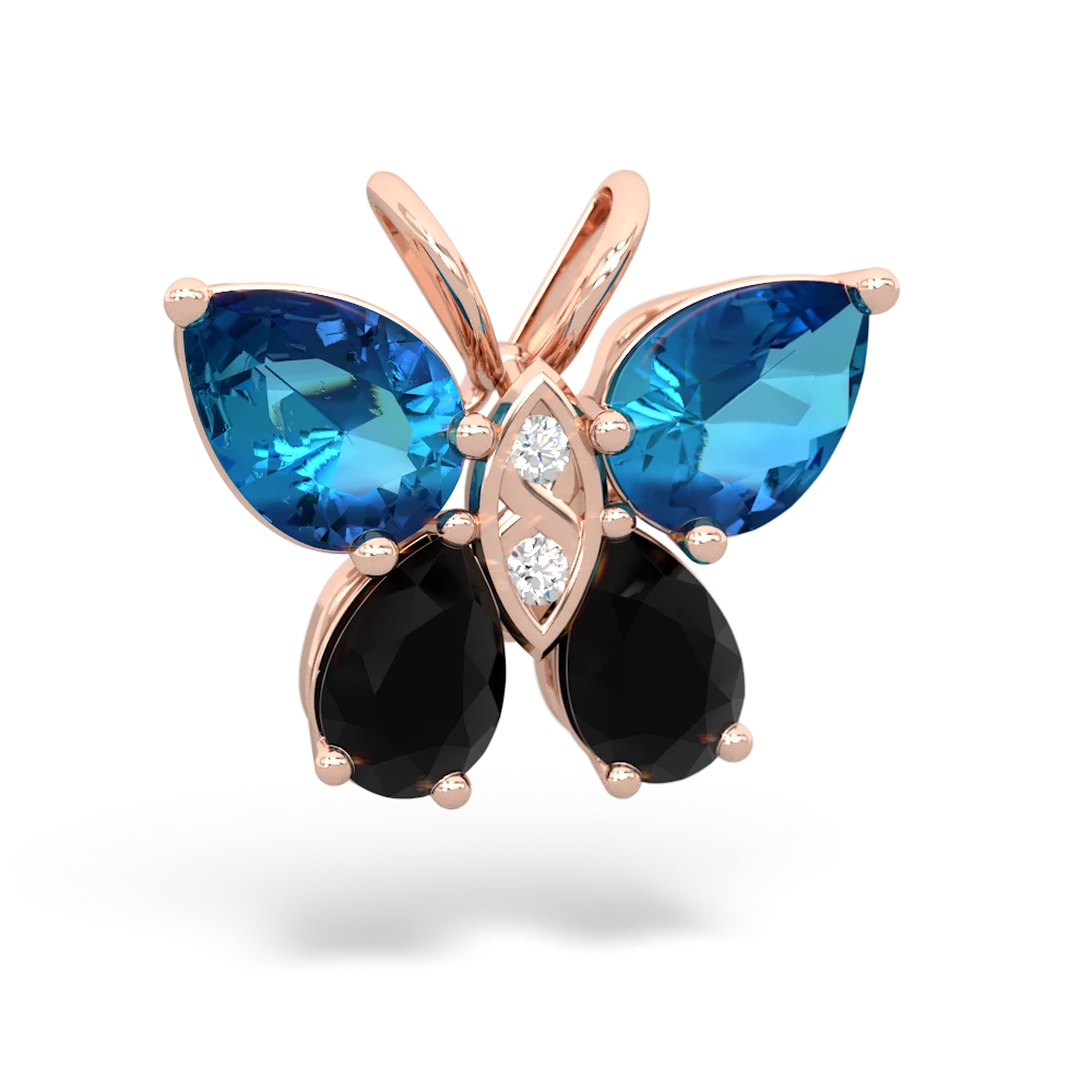 London Topaz Butterfly 14K Rose Gold pendant P2215